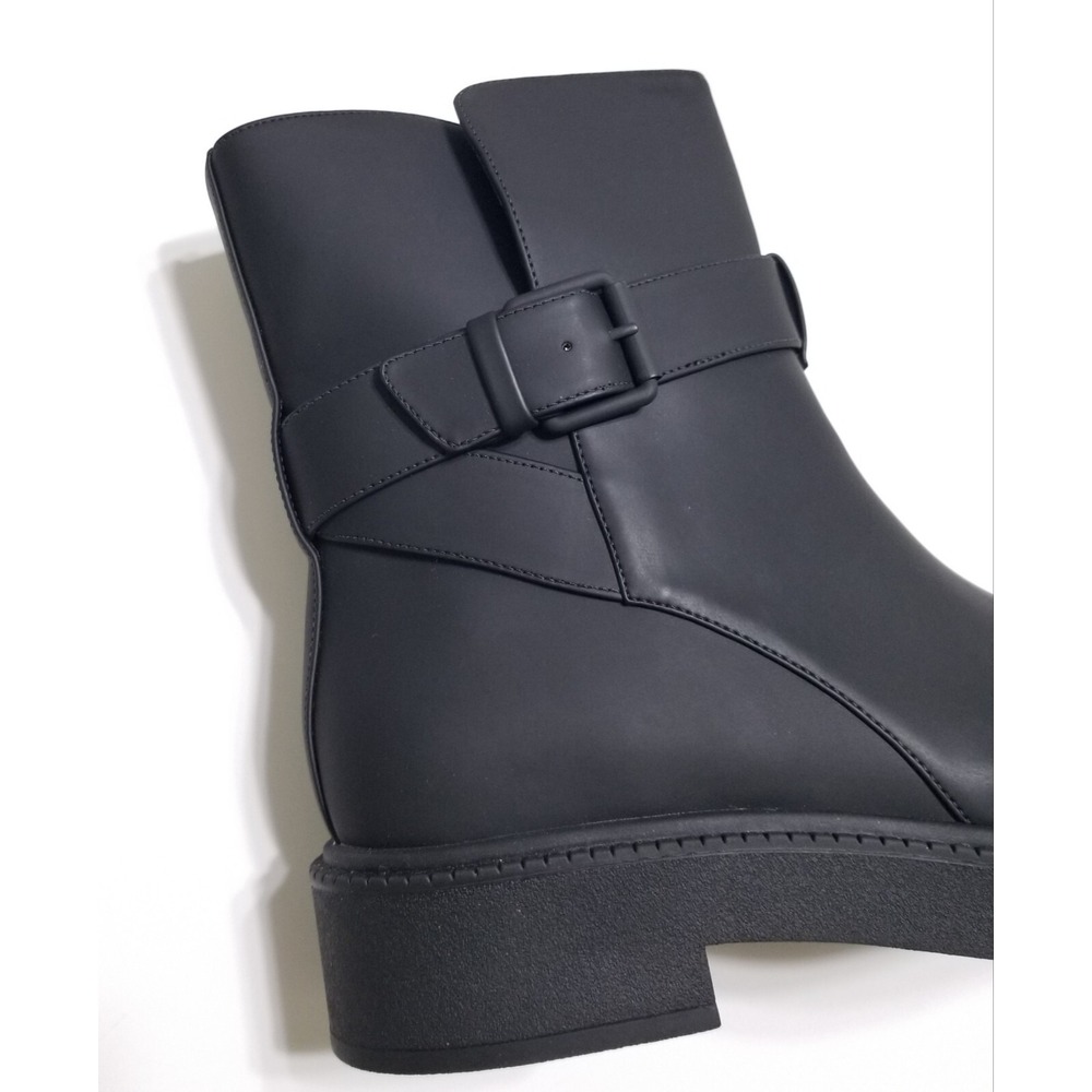 NIB Vince Kaelyn Leather Waterproof Moto Ankle Boots Black Buckle 9.5 $350 - Picture 8 of 16